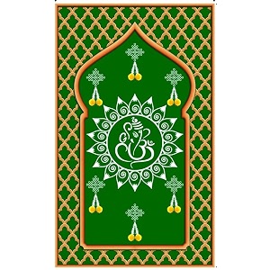 zeonely mart background decoration cloths green ganesh backdrop cloth for decorations cloth size  8 x 5 feet vinayaka chavithi pooja decorations  pooja background decoration cloths cloth 10