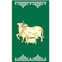 Zeonely Mart gomatha Backdrop for Decoration, Green Cloth Cow (Gomaatha) Backdrops for Home Decoration, Traditional Backdrop Decorations Cloths House Warming, Functions, Cloth Size : (8 x 5) feet