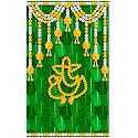 Zeonely Mart talambralu Ganesh ji Backdrop Cloth,Size 8 Ft Lenth * 5 Ft Width(cloth13) Ganesh Decoration Backdrop | Backdrop Cloth for Decoration | vinayaka chavithi Backdrop