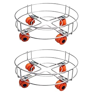 zepdos stainless steel gas cylinder trolley with wheels pack of 2