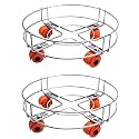 Zepdos Stainless Steel Gas Cylinder Trolley with Wheels (Pack of 2)
