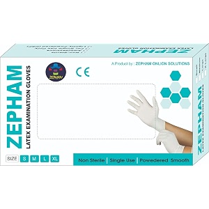 latex examination disposable powdered non-sterile hand gloves white- 30 pieces large l