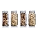 1.5 Liters Mason Glass Jars with Buckle Lids | Airtight | Kitchen Container Set | Kitchen Accessories Storage Big Jar and Containers | Transparent Bottles | Bpa Free (1500ml, Set Of 4)