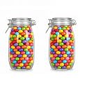 Containers For Kitchen Storage Set Glass Jars For Kitchen Air Tight Containers For Fridge Cookie Jar Glass Glass Masala Containers For Kitchen Airtight Containers (1500ml pack 2)