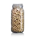 1.5 Liters Mason Glass Jars with Buckle Lids | Airtight | Kitchen Container Set | Kitchen Accessories Storage Big Jar and Containers | Transparent Bottles | Bpa Free (1500 ml, Set Of 1)