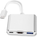 Zeptrox 3-in-1 Cable 2 A 0.1 m Heavy Steel 3 in 1 USB Type C Hub Adapter to 4K HDTV Gaming Adapter