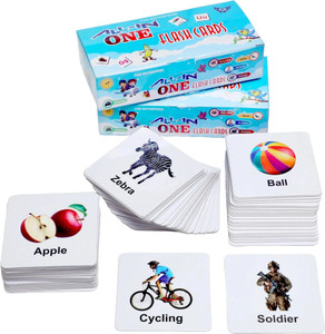 zeqtos all in one flash cards for kids non-tearable flashcards - water proof