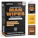 Zero Trace Travel Deodorant Wipes for Men – 15 Individually Wrapped Deodorizing Wipe with Sandalwood &amp; Amber, Cedarwood &amp; Bergamot, Vetiver &amp; Oud – Refreshing Underarm Body Wipes for Gym &amp; On-the-Go