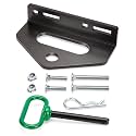 Zero Turn Trailer Hitch With Hitch Pin, 1/4"(6mm) Thick Heavy Duty Steel Universal Lawn Mower Towing Hitch Kit With Pin, Versatile Chain Slot Rugged Hitch Included Carriage Bolt & R Clip Black & Green