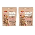 Zerobeli Dark Chocolate Almond Muesli 425g (Pack of 2) Cereals for breakfast rich in Multigrain, protein, fibre Almonds, Pumpkin Seeds and Cranberry|100% Wholegrain | Rich in Antioxidants
