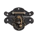 Zerodis Embossing Decorative Brass Hasp Clasp Lock, Antique Embossing Hasp Clasp Lock with Screws for Wooden Jewelry Box Cabinet(M 66 * 54mm)