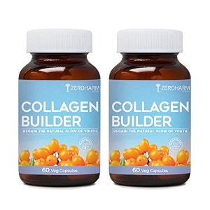 zeroharm collagen builder with seabuckthorn vitamin c panax ginseng amp biotin  veg collagen for skin hair amp joints  plant-based supplement for youthful skin  120 capsules