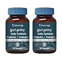 ZEROHARM Gut Army Prebiotics &amp; Probiotics Capsules | 10 Unique Strains 100 Billion CFU with Inulin | Pre &amp; Probiotics Supplement for Gut Health, Digestion, Colon Cleanse &amp; Skin Care | 120 Capsules