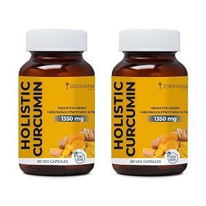 zeroharm holistic curcumin capsules 1350mg  95 curcuminoids with piperine amp black pepper  high absorption turmeric curcumin supplement for joint immunity amp inflammation support  180 capsules