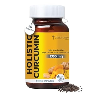 zeroharm holistic curcumin capsules 1350mg  95 curcuminoids with piperine amp black pepper  high absorption turmeric curcumin supplement for joint immunity amp inflammation support  90 capsules