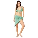ZeroKaata Stretchable Ribbed Bikini Set with Sarong