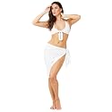 ZeroKaata Stretchable Ribbed Bikini Set with Sarong
