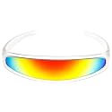 zeroUV - Futuristic Narrow Cyclops Color Mirrored Lens Visor Sunglasses