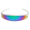 zeroUV - Futuristic Narrow Cyclops Color Mirrored Lens Visor Sunglasses