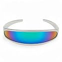 zeroUV - Futuristic Narrow Cyclops Color Mirrored Lens Visor Sunglasses