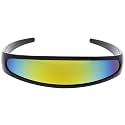 zeroUV - Futuristic Narrow Cyclops Color Mirrored Lens Visor Sunglasses