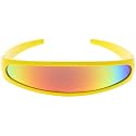 zeroUV - Futuristic Narrow Cyclops Color Mirrored Lens Visor Sunglasses