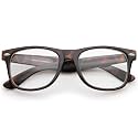 zeroUV - Retro Wide Arm Square Clear Lens Horn Rimmed Eyeglasses 54mm