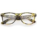 zeroUV - Retro Wide Arm Square Clear Lens Horn Rimmed Eyeglasses 54mm