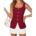 ZESICA Women's Summer Business Casual Sleeveless Blazer Vest