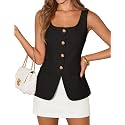 ZESICA Women's Summer Business Casual Sleeveless Blazer Vest