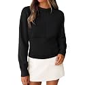 ZESICA Women39s Fall Sweaters Crewneck Cinched Waist