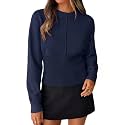 ZESICA Women39s Fall Sweaters Crewneck Cinched Waist