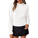 ZESICA Women39s Fall Sweaters Crewneck Cinched Waist