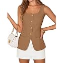 ZESICA Women's Summer Business Casual Sleeveless Blazer Vest
