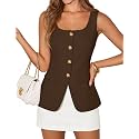 ZESICA Women's Summer Business Casual Sleeveless Blazer Vest