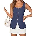 ZESICA Women's Summer Business Casual Sleeveless Blazer Vest