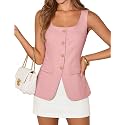 ZESICA Women's Summer Business Casual Sleeveless Blazer Vest