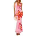 ZESICA Women39s Summer Floral Halter Neck Sleeveless