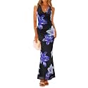 ZESICA Women39s Summer Floral Halter Neck Sleeveless