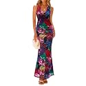 ZESICA Women39s Summer Floral Halter Neck Sleeveless