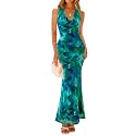 ZESICA Women39s Summer Floral Halter Neck Sleeveless