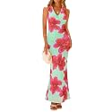 ZESICA Women39s Summer Floral Halter Neck Sleeveless