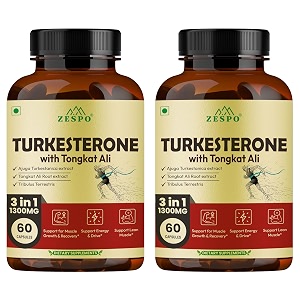 zespo turkesterone 1300mg pack of 2 with tongkat ali 120 capsules