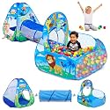Zest 4 Toyz 3 in 1 Ball Pool Tunnel Tent House for Kids Foldable Tent House Indoor & Outdoor Playpen Foldable Play Pool for Boys and Girls (Balls Not Included) - Jungle Themed