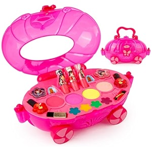 zest 4 toyz makeup kit set for kids makeup kit for girls beauty set for girls gift items birthday pretend play toys for kids age 5 years - pink