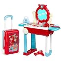 zest 4 toyz Beauty Set for Kids Girls 2 in 1 Happy Dresser Makeup Pretend Play Set with Attractive Travel Suitcase with Light &amp; Sound Role Play Kit - Pink