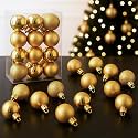 Zest 4 Toyz Christmas Tree Decorations Ball Ornaments 3 cm Shatterproof Hanging Balls Christmas Decor Items - Decorations for Xmas Tree Festive Home Decor (Golden) - 12 Pcs