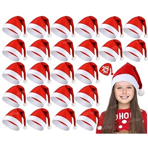 zest 4 toyz christmas hats santa claus caps for kids free size xmas caps pack of 24