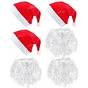 Zest 4 Toyz Christmas Items Accessories Santa 3 Cap &amp; 3 Santa Beard