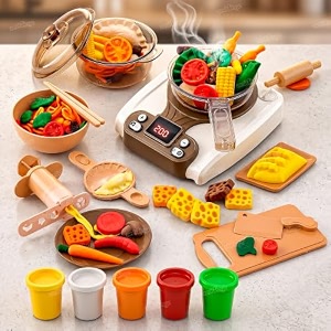 zest 4 toyz clay dough for kids  kitchen set for girls  clay cooking toy with induction cooker  food maker modelling clay set  pretend play toys for girls amp boys 8 years multicolor 23 pieces